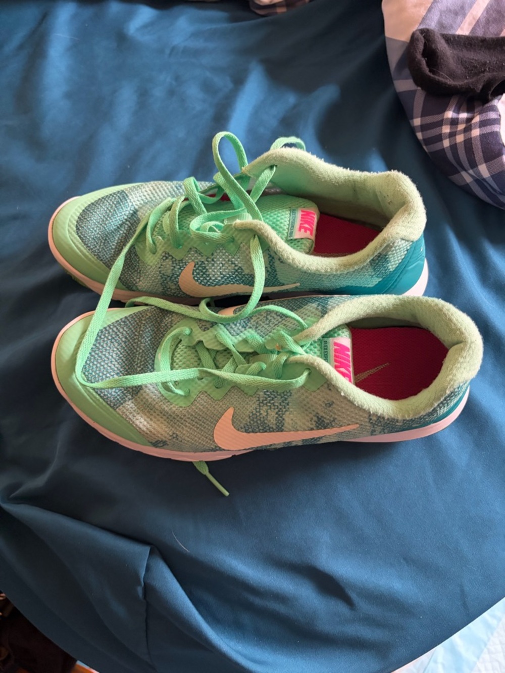 Nike Flex Experience RN4 749177-300 Womens Running Shoes Blue Green Size 8.5
